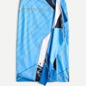 J Crew Ruffle Skirt in Ratti Regatta Print. Size 10